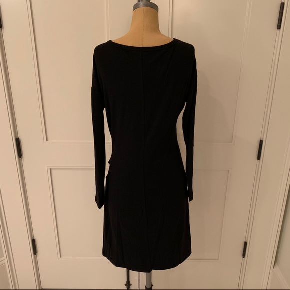 DKNY long sleeved ruched waist midi dress - Picture 3 of 6